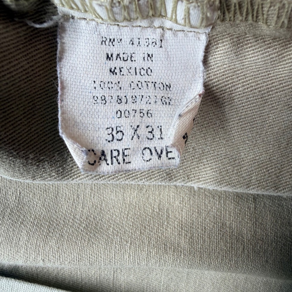VTG Polo Ralph Lauren Andrew Pant Mens 35x31 Tan Khaki Double Pleated Chino - Picture 7 of 8